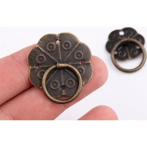 Hot 1000pcs/lot Classical Bronze Tone Quincunx Drawer Cabinet Desk Door Pull Box Handle Knobs Furniture Handles Hardware Screw