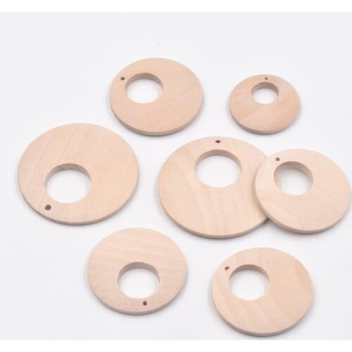 Nature Wood Beads Charm Pendants Unfinished Wooden Wood Chips for Fashion Jewelry Making DIY Earrings Accessories Ssupplier