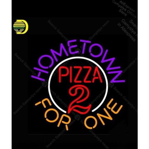 Neon Sign for Home town Pizza for One Neon Bulb Sign Display Beer Bar Light up wall sign Engineering Windows Garage Wall Sign