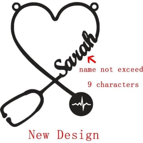 Stainless Steel Gold Chain Choker Custom Heart Name Necklace Personalized Jewelry For Women Men Doctor Nurse Gift