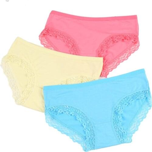 New Bamboo Charcoal Girl panties Modal Young Girls Underwear Pure Color Lace Comfortable Breathable Kids underpantsr for 12-22y