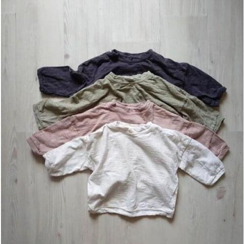 2021 New Stlye Girls Boys T-Shirt Full Sleeve Spring Fashion Cotton Kids Top 1-7t QI566