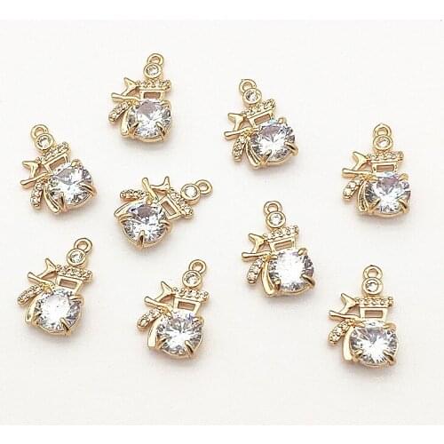 New Arrival! 19x12mm 50pcs Copper Cubic Zirconia Charm for Handmade Necklace Earring DIY Parts Jewelry Findings & Components