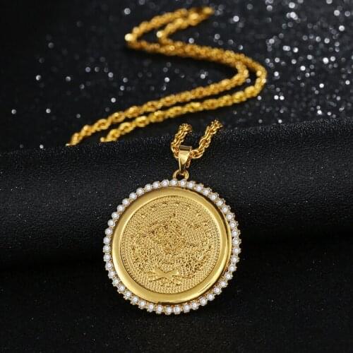 Ottoman Turkish Insignia Necklace Women Men Hip Hop Necklace Ethnic Muslims Metal Collarbone Chain Choker Jewelry