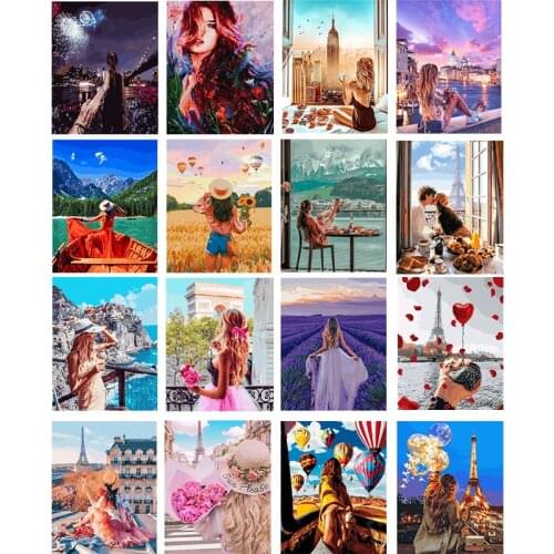 Scenery Abstract Girl Flower 5D DIY Diamond Painting Cartoon Woman Rhinestone Diamond Embroidery Art Home Living Room Decor