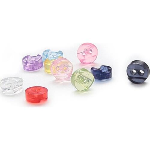100pcs 6mm Multi-Color Optional Transparent Round Resin Mini Buttons Sewing Scrapbook Clothing Crafts Handmade Accessories