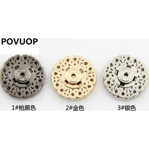 POVUOP button Metal Snap Button Clothing Coat sweater Button 15/18/21/25mm 20 pcs