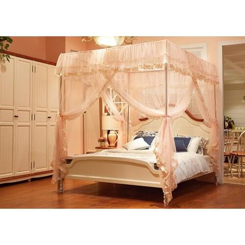 Practical Three-Door Open Princess Mosquito Net Double Bed Curtains Sleeping Curtain Bed Canopy Net Full Queen King No stand