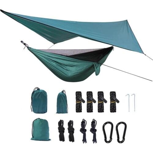 Sun Shade Sail Hammock with Mosquito Net Outdoor Square Garden Patio Waterproof Shelters Portable Camping Tarps Tent Ultralight