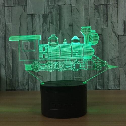 Train 3d Light bedroom decoration Luminaria De Mesa Led 3d Night Light Christmas gift toys Powerbank Kids Lamp
