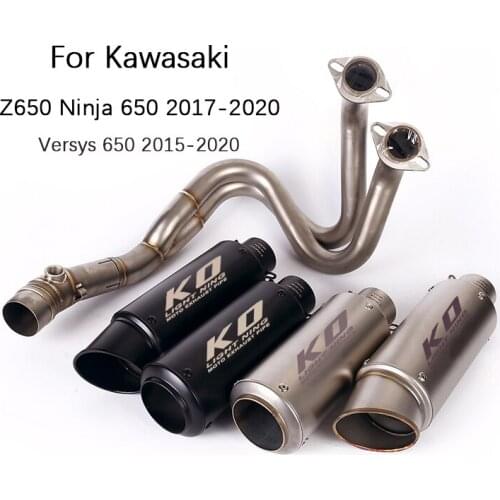 Exhaust System for Kawasaki Z650 Ninja 650 2017-2020 Motorcycle Exhaust Pipe Slip On 51mm Mufflers Versys 650 2015-2020 Escapes