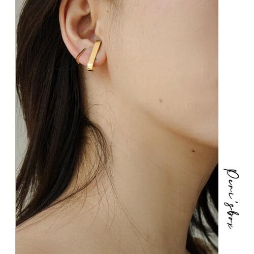 PerisBox 6 Sizes Minimalist Geometric Irregular J Shape Stud Earrings Statement Cute Fashion Earrings For Women 2020 Hot