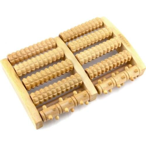 1pc Wooden Dual Foot Massager Roller Pain Relief Plantar Heel Foot Fasciitis Heal Acupressure Tissue Spur Deep Massager U2W8