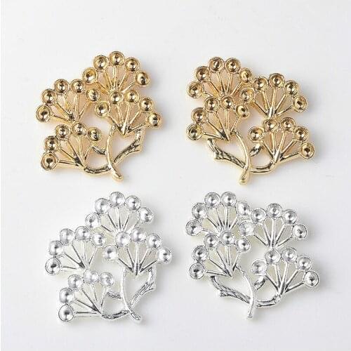 10 Pcs 25*26mm Tree Branch Base Blank Settings Wedding Hair Accessories Bridal DIY Handmade Jewelry Making Accessories