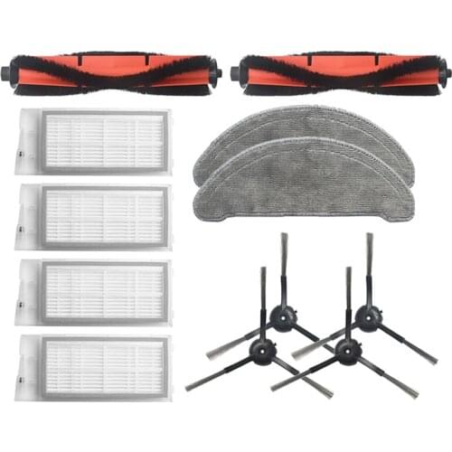 12Pcs Mop Cloths Rolling Side Brush HEPA Filter For ROIDMI EVE Plus Robot Vacuum Cleaner Spare Parts