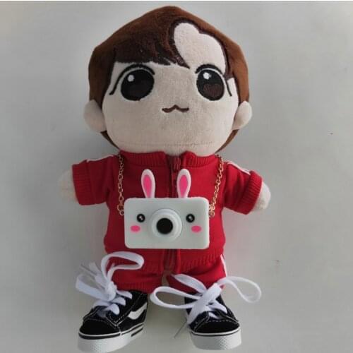 15-20cm doll use camera bag plush stuffer doll camera bag