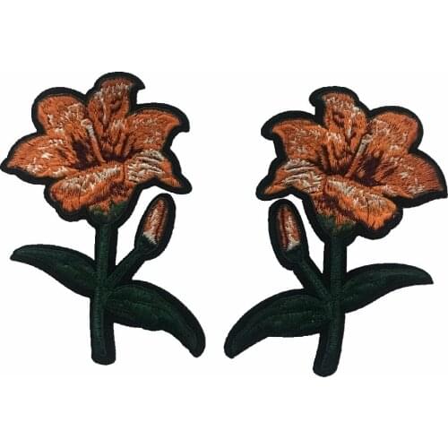 2 Pairs/lot Flower Patches Iron on Clothes Motif Jeans Backpack DIY Sewing Accessories Garment Embroidered Applique Stickers