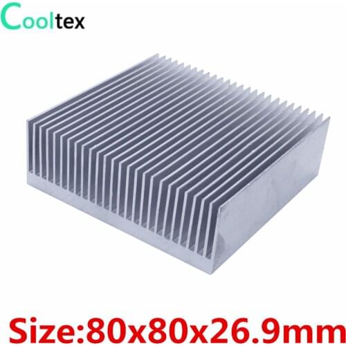 5pcs/lot 80x80x26.9mm radiator Aluminum heatsink Extruded heat sink for Electronic chip heat dissipation