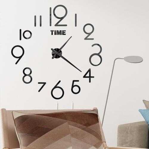 Wide Application Easy to Install Large DIY Frameless Wall Clock Wall Decor