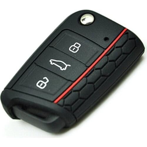 Hot Silicone Car Key Cover Case Shell Fob For VW Golf 7 Mk7 Skoda Octavia A7 For SEAT Leon Lbiza 3 Car-Styling Wholesale