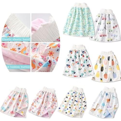 Children Cotton High Waist Diaper Pants Baby Waterproof Toilet Training Diaper Skirt Infant Anti-Urine Bed Night Urine Artifact