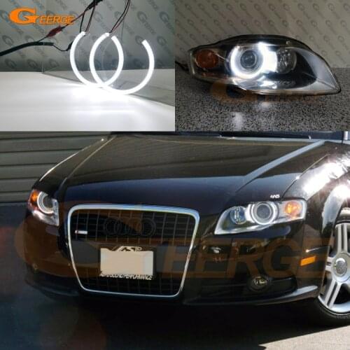 For Audi A4 S4 RS4 B7 2004 2005 2006 2007 2008 2009 Ultra bright SMD LED Angel Eyes halo rings kit Day Light Car styling