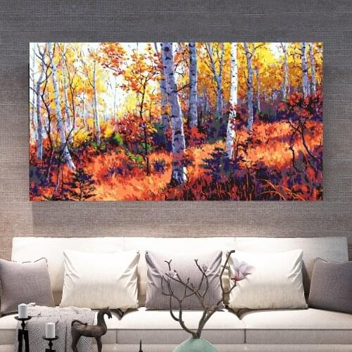 GATYZTORY Large Size 60x120cm Frame DIY Painting By Numbers Forest Landscape Acrylic Paint By Numbers Calligraphy Painting Arts