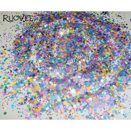 30g x Matte Neon Mixed Colors Solvent Resistant Glitter Hexagon Spangles Shapes for Nail Polish Gel Acrylic Nail Art