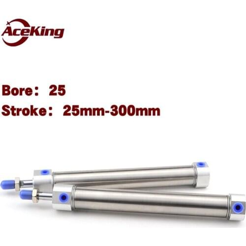 Stainless steel mini cylinder MG25-25/50/75/100/150/200/250/300 - S - FA/MDGS/MSG MG25-25 MG25-50 MG25-75 MG25-100 MG25-125
