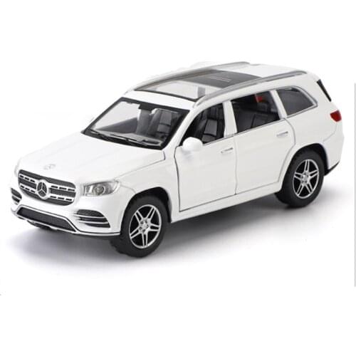 1: 32 BENZ Gls580 Six Door SUV Alloy Acousto Optic Force Model Childrens Toy Boy Birthday Christmas Gift White
