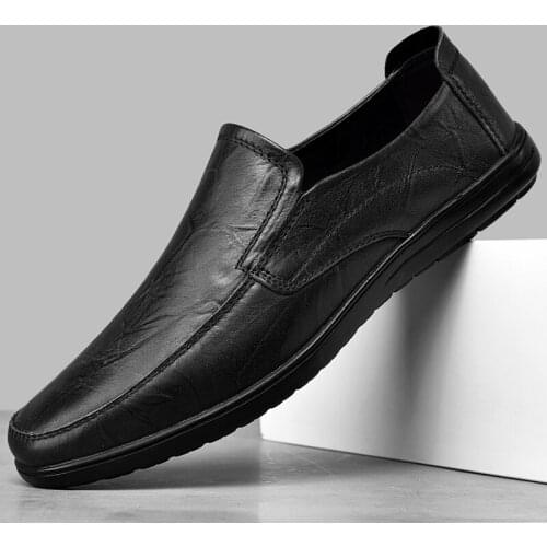 Summer Genuine Leather Men Shoes Loafers Hole Soft Breathable Male Moccasins Flats Casual Boat Driver Footwear Driving New
