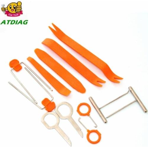 Set of 12pcs Car Radio Door Clip Panel Trim Dash Audio Removal Open Installer Pry Tool For Auto Vehicles Free Shipping