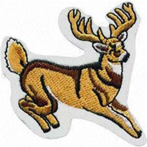 Deer Iron On Clothing Patches Made by Twill with Heat Cut Broder and Iron On Backing Customized MOQ50pcs free shipping by Post