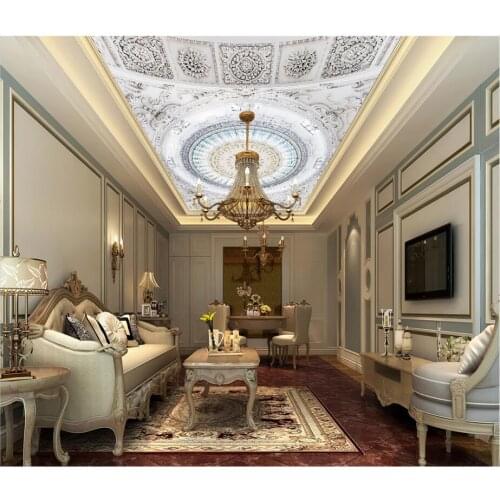 Ceiling Wall Painting Living Room Bedroom Wallpaper Home Decor European 3D stereo relief ceiling