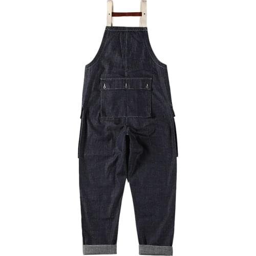 NC-0005B RedTornado High Quality 12oz Indigo Selvage Pants One Washed Sanforized Thick Raw Denim Washed Loose Fitting Overall