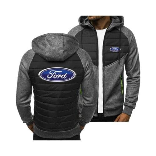 2021 New Men Hoodies for Ford Logo Spring Autumn Jacket Casual Sweatshirt Long Sleeve Zipper Hoody