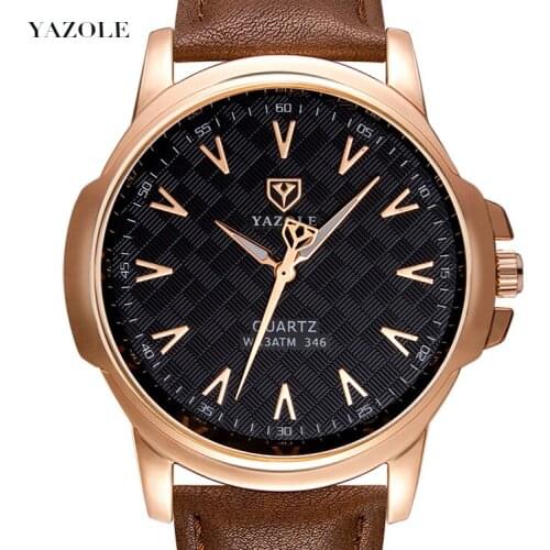 Hot Top Luxury Leather Waterproof Sport Quartz Watch Men YAZOLE Men Watches Fashion Male Clock Relogio Masculino Erkek Kol Saati