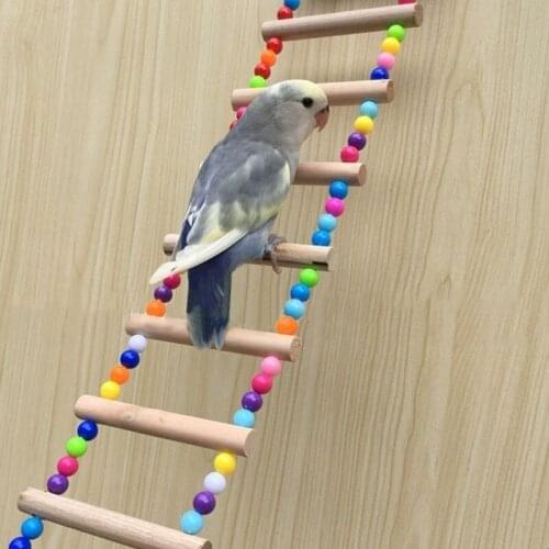 Birds Pets Bird Supplies Birds Pets Parrots Ladders Climbing Toy Hanging Colorful Balls With Natural Wood Bird Toys