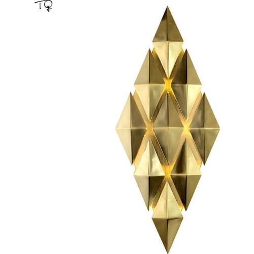 Modern Diamond Gold Wall Led Lights Classical Living Room Dining Background Corridor Staircase Bathroom Bedroom Art Loft Decor
