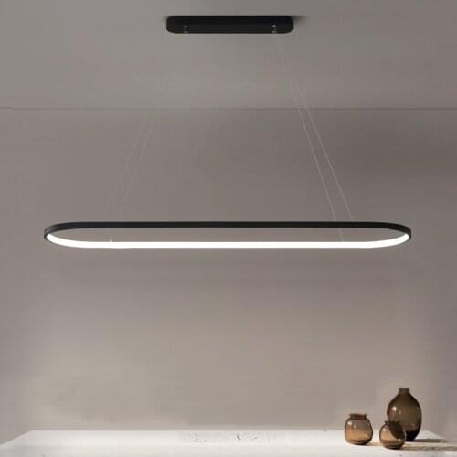 Modern LED Chandelier For Dining room Living room Bedroom Luminaire Rings Led Chandelier Lighting Black&White Fixtures Hang Lamp