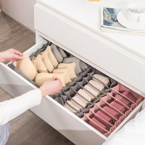 Underwear Storage Box Socks Bra Underpants Foldable Organizer With Divider Drawer Closet Household Clothes Storage Sorting Tools