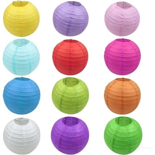 1pc 12inch 30cm round waterproof cloth lantern Mid-Autumn Festival Birthday Wedding Decor Gift Craft DIY Lampion Hanging Ball
