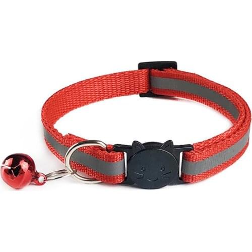 1pc Reflective Pet Collar Adjustable Creative Bell Decor Dog Collar Bell Kitten Collar Clothing Accessories