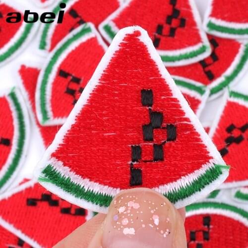 10pcs/lot Lovery Small Watermelon Patches for Baby Kids Garments Bags Cartoon Fruits Stickers Sew on Iron On Fabric Appliques