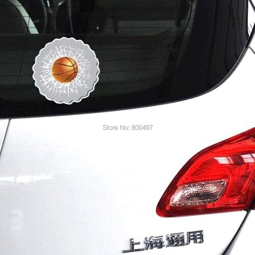10 x Car-styling 3D Car Sticker Basketball Hit The Glass For Tesla Chevrolet Cruze VW Golf Mazda Kia BMW Volkswagen Renault Opel