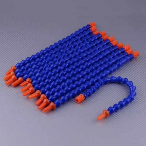 12pcs 1/4" Blue and Orange Flexible Water Plastic Oil Coolant Pipe Hose Round Nozzle L300mm for Lathe CNC Machine