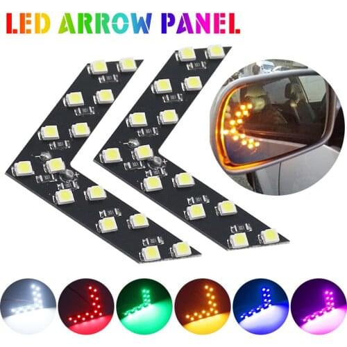 14 LED Arrow Light 3528 SMD Panel Hidden LED Bulbs For Auto Car Rear View Mirror Indicator Turn Signal Reverse Light Car Styling