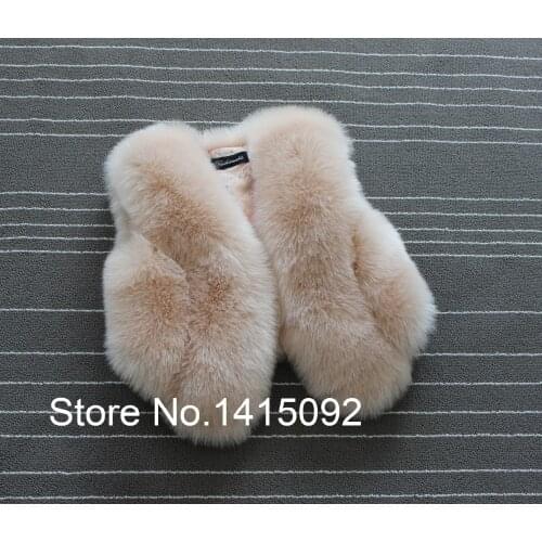 2020 baby kids girls faux fur waistcoat coat girls fur vest top baby girl autumn winter jacket with artificial fur outerwear