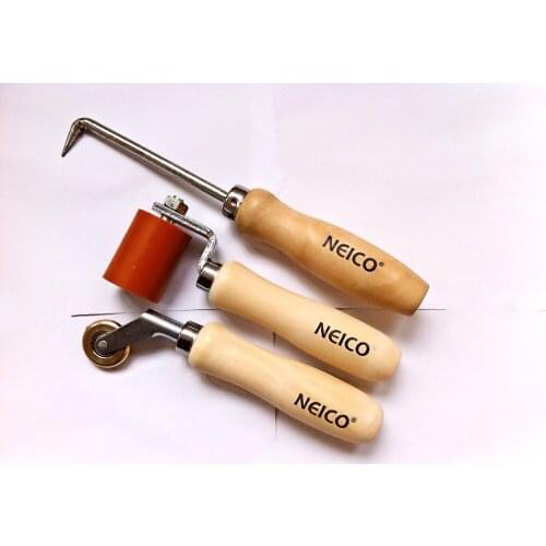 3PCS Single Ply Roofing Installing Tools Kit , Silicone Seam Roller, Brass Penny Roller, Seam Probe