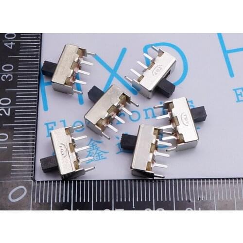 300pcs Toggle Switches Slide Switch SS-12F44G4 single vertical row of second gear toggle switch handle high 4MM